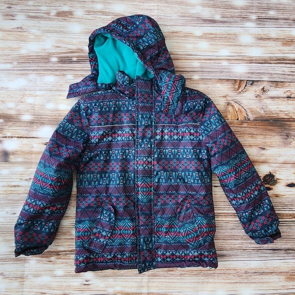 Patterned Kids Jacket with Hood - Picture 1 of 8